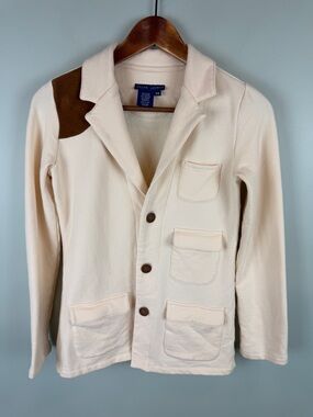Ralph Lauren Women’s Cream Knit blazer Jacket Equestrian,Preppy, Old Money XS
